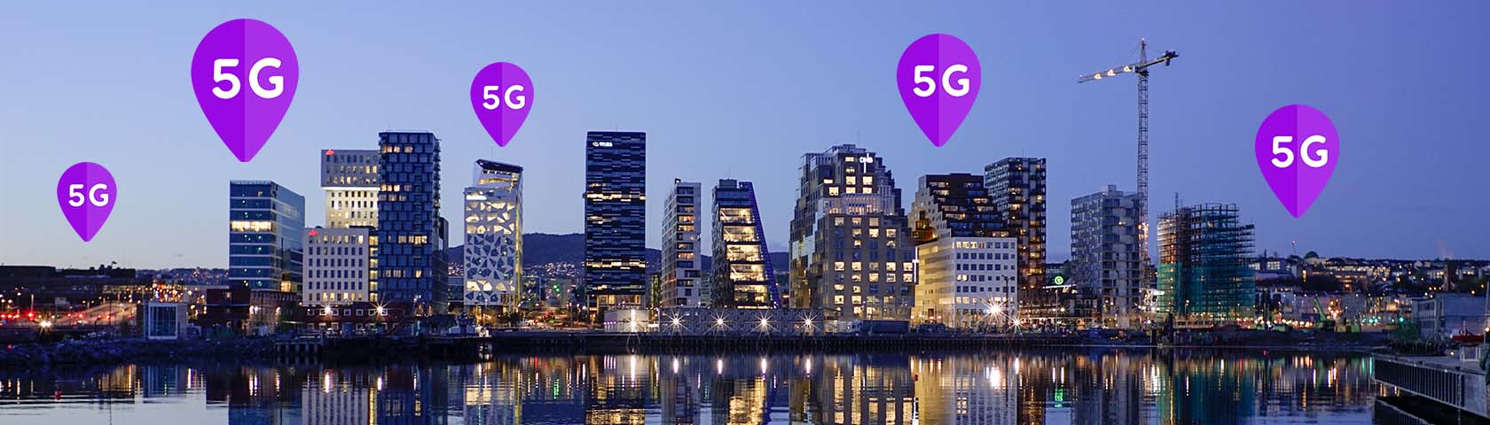 Illustrasjoner av hvordan 5G vil påvirke industri, nettverk, sikkerhet og transport i fremtiden.